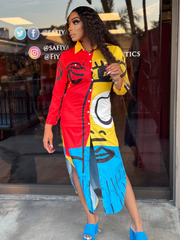 JUDITH BUTTON UP COLLARED maxi DRESS