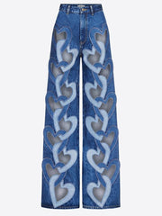 "DANIELLE" Heart Cut-Out Flared Jeans