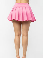 Solid All Over Pleated Mini Skirt