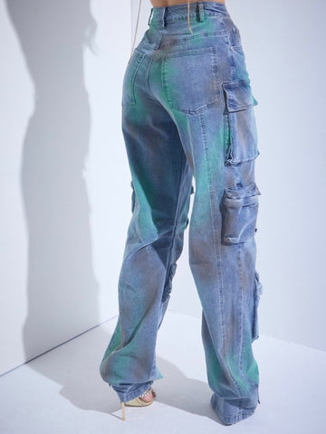 GIVE THEM CARGO Multicolored Cargo Denim