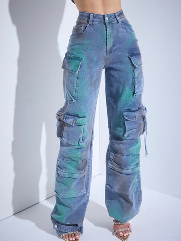 GIVE THEM CARGO Multicolored Cargo Denim