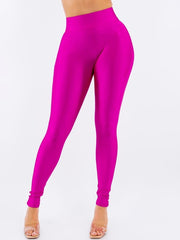 Fuchsia bright high waist leggings