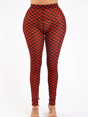 Don't mesh with me checkered leggings