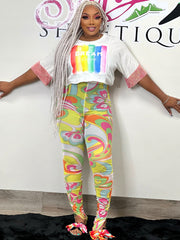 Paint me pastel high waist tights