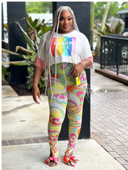 Paint me pastel high waist tights