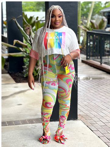 Paint me pastel high waist tights