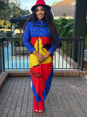 Shawna BUTTON UP COLLARED maxi DRESS