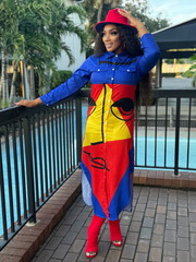 Shawna BUTTON UP COLLARED maxi DRESS