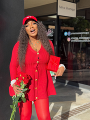 JOSEPHINE Long Sleeve Ribbed Knit Sweater Dress