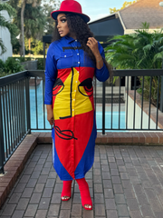 Shawna BUTTON UP COLLARED maxi DRESS