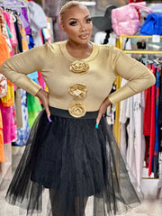 Roses chrome body suit- silver