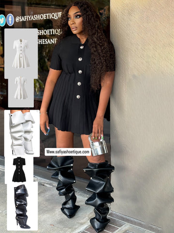 Slouched Up Knee High Boots