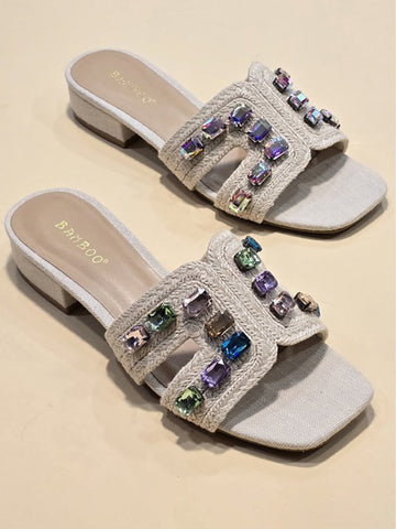 Sandy SLIP ON LOW BLOCK HEELED SANDAL