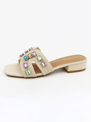 Sandy SLIP ON LOW BLOCK HEELED SANDAL