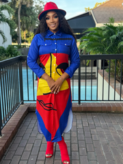 Shawna BUTTON UP COLLARED maxi DRESS