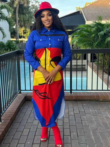 Shawna BUTTON UP COLLARED maxi DRESS