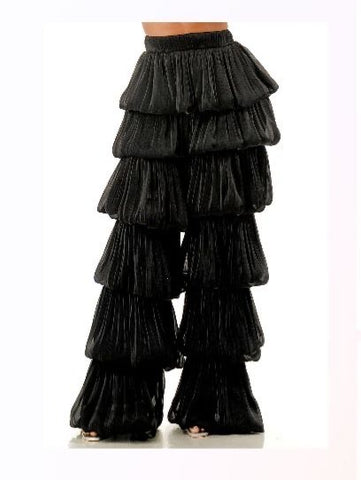 “Midnight Layers” Ruffle Palazzo Pants