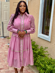 ANNA BELLE Tiered Sheer Maxi Dress