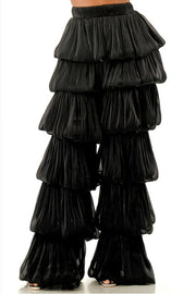 “Midnight Layers” Ruffle Palazzo Pants