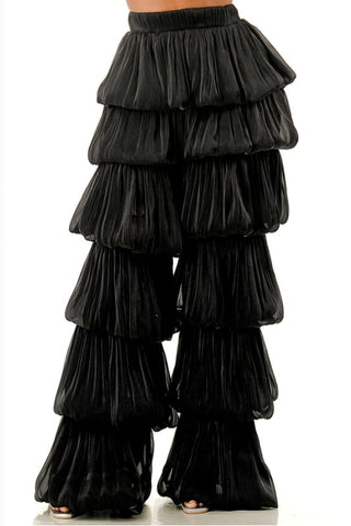 “Midnight Layers” Ruffle Palazzo Pants