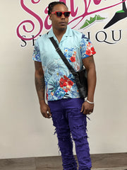 "Onyx" Stacked Denim--purple