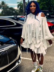 CHASITY Luxury Off-Shoulder Drawstring Dress