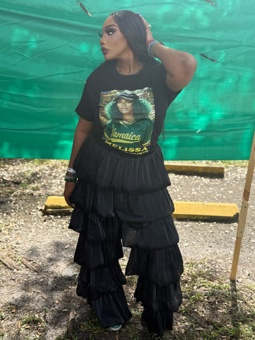 “Midnight Layers” Ruffle Palazzo Pants