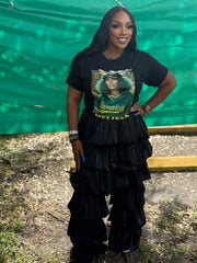 “Midnight Layers” Ruffle Palazzo Pants