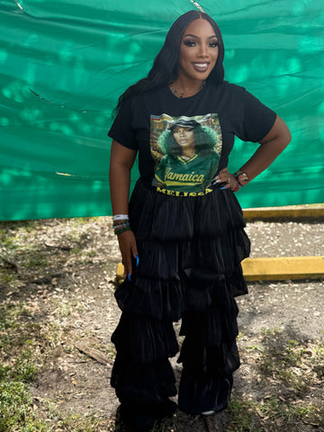 “Midnight Layers” Ruffle Palazzo Pants