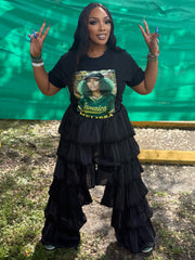 “Midnight Layers” Ruffle Palazzo Pants