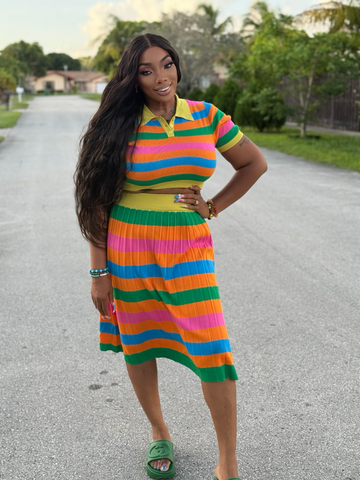 JEANETTA baddie skirt set