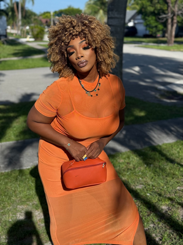 Sumptuous Tangerine Dream mesh Midi