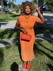 Sumptuous Tangerine Dream mesh Midi