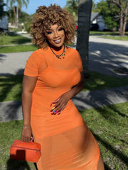 Sumptuous Tangerine Dream mesh Midi