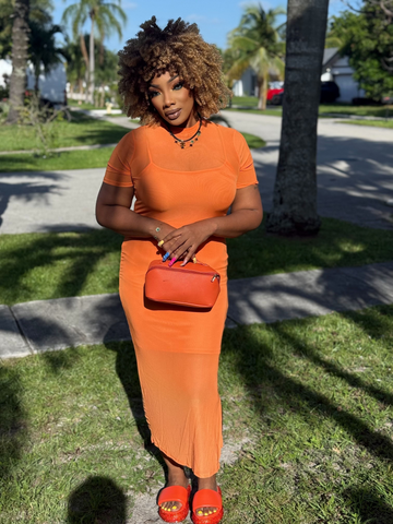 Sumptuous Tangerine Dream mesh Midi