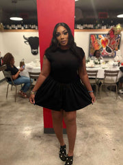 Step into timeless elegance with Ajike  Black Luxe Open-Back Mini Dress