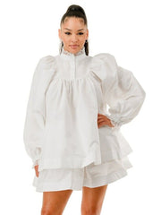 JOYCE Timeless Elegance Layered dress – White