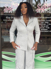 MARY Structured Blazer and Cargo Pants Set