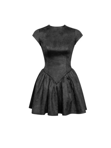 Step into timeless elegance with Ajike  Black Luxe Open-Back Mini Dress