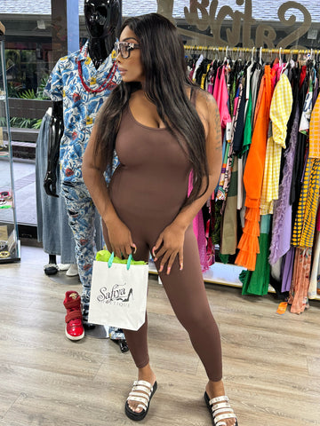 Gracie Seamless ribbed tank jumpsuit