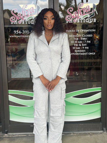 MARY Structured Blazer and Cargo Pants Set