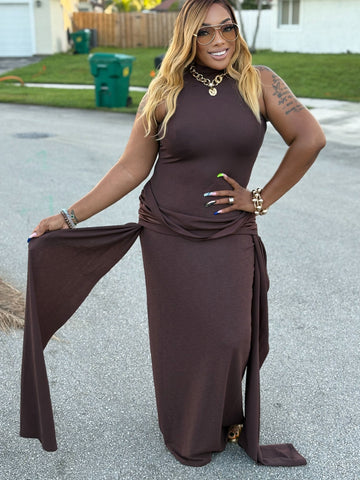 BIA Mocha drape Maxi Dress