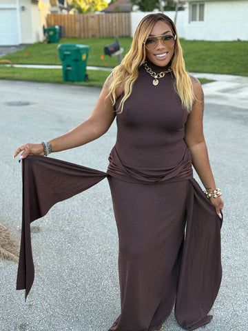 BIA Mocha drape Maxi Dress