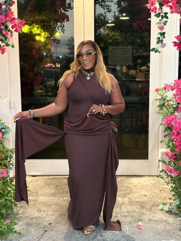 BIA Mocha drape Maxi Dress