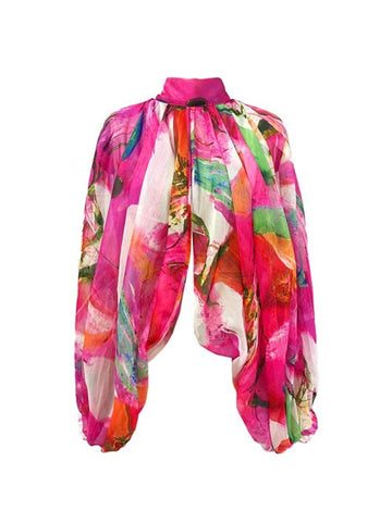 Genius sheer balloon sleeve blouse