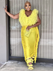 Ruffle me bodysuit top-yellow