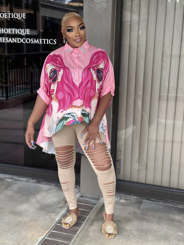 SOFIE PINK rhinestone collar top