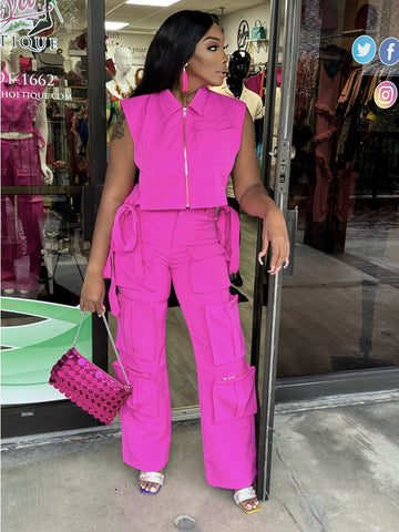 NEED A BREAK Vivid Pink Cargo Matching Set