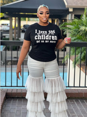 I LOVE GOD Letter Print Short Sleeve Tshirt