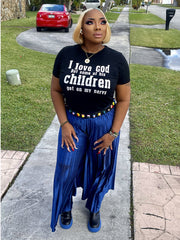 I LOVE GOD Letter Print Short Sleeve Tshirt